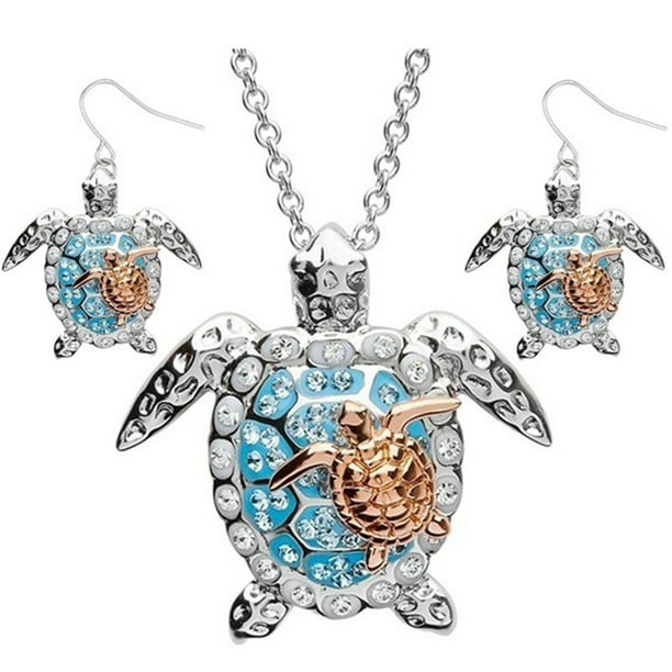 Rhinestone Turtle Zircon Earrings Ear Hook Dangle Ocean Women Jewelry Party Gift